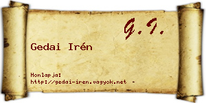 Gedai Irén névjegykártya